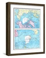 1913, North Pole, South Pole, North and South Polar Regions-null-Framed Giclee Print