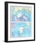 1913, North Pole, South Pole, North and South Polar Regions-null-Framed Giclee Print