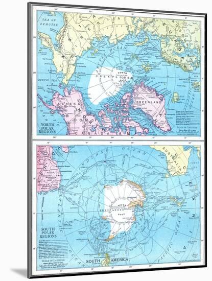 1913, North Pole, South Pole, North and South Polar Regions-null-Mounted Giclee Print