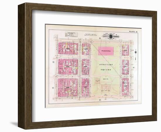 1913, Plate 36, Judiciary Square, District of Columbia, United States-null-Framed Giclee Print