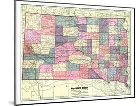 1913, South Dakota State Map, South Dakota, United States-null-Mounted Giclee Print