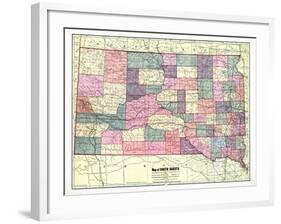 1913, South Dakota State Map, South Dakota, United States-null-Framed Giclee Print