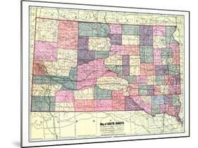 1913, South Dakota State Map, South Dakota, United States-null-Mounted Giclee Print