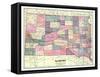 1913, South Dakota State Map, South Dakota, United States-null-Framed Stretched Canvas