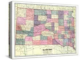 1913, South Dakota State Map, South Dakota, United States-null-Stretched Canvas