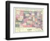 1913, South Dakota State Map, South Dakota, United States-null-Framed Giclee Print