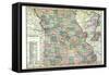 1913, State Map, Missouri, United States-null-Framed Stretched Canvas