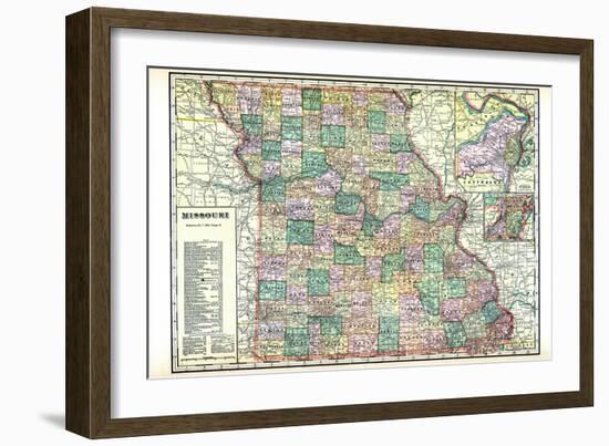 1913, State Map, Missouri, United States-null-Framed Giclee Print