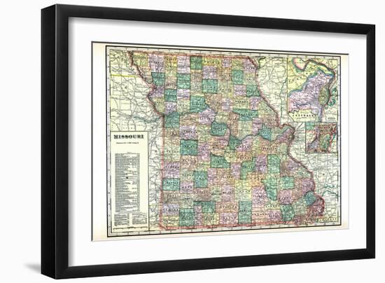 1913, State Map, Missouri, United States-null-Framed Giclee Print