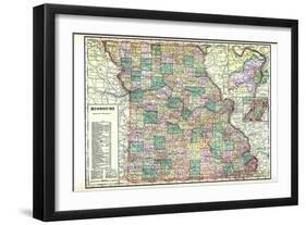 1913, State Map, Missouri, United States-null-Framed Giclee Print