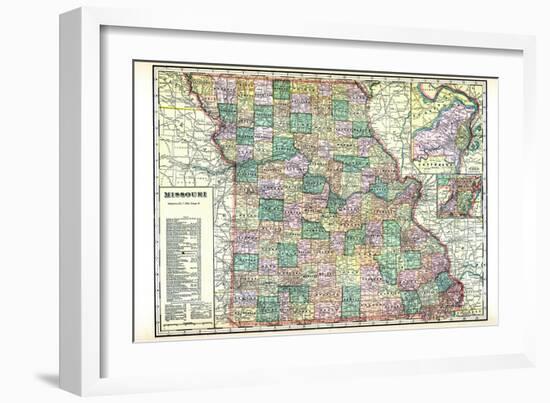 1913, State Map, Missouri, United States-null-Framed Giclee Print