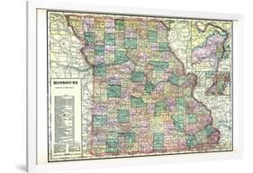 1913, State Map, Missouri, United States-null-Framed Giclee Print