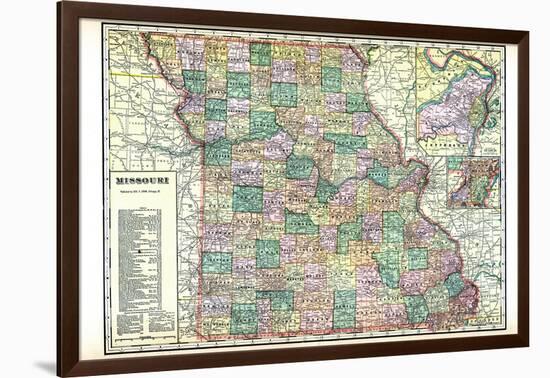 1913, State Map, Missouri, United States-null-Framed Giclee Print