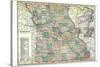 1913, State Map, Missouri, United States-null-Stretched Canvas