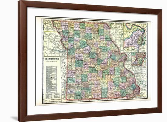 1913, State Map, Missouri, United States-null-Framed Giclee Print