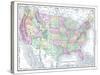 1913, United States, North America, United States Map-null-Stretched Canvas