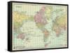 1913, World, World Map-null-Framed Stretched Canvas