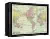 1913, World, World Map-null-Framed Stretched Canvas