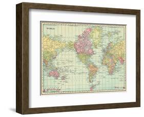 1913, World, World Map-null-Framed Giclee Print