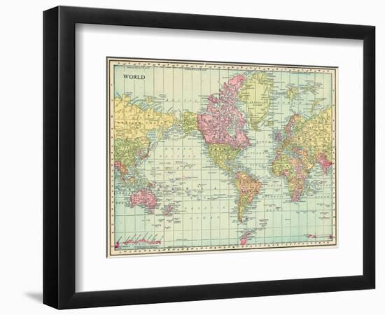 1913, World, World Map-null-Framed Giclee Print