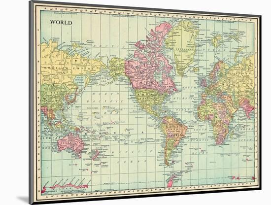 1913, World, World Map-null-Mounted Giclee Print