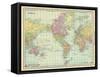 1913, World, World Map-null-Framed Stretched Canvas