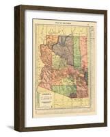 1914, Arizona State Map 1914, Arizona, United States-null-Framed Premium Giclee Print