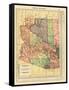 1914, Arizona State Map 1914, Arizona, United States-null-Framed Stretched Canvas