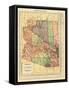1914, Arizona State Map 1914, Arizona, United States-null-Framed Stretched Canvas
