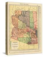 1914, Arizona State Map 1914, Arizona, United States-null-Stretched Canvas