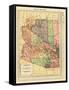 1914, Arizona State Map 1914, Arizona, United States-null-Framed Stretched Canvas