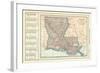 1914, Louisiana State Map 1908 Revised 1914, Louisiana, United States-null-Framed Giclee Print