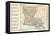 1914, Louisiana State Map 1908 Revised 1914, Louisiana, United States-null-Framed Stretched Canvas