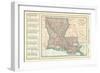 1914, Louisiana State Map 1908 Revised 1914, Louisiana, United States-null-Framed Giclee Print