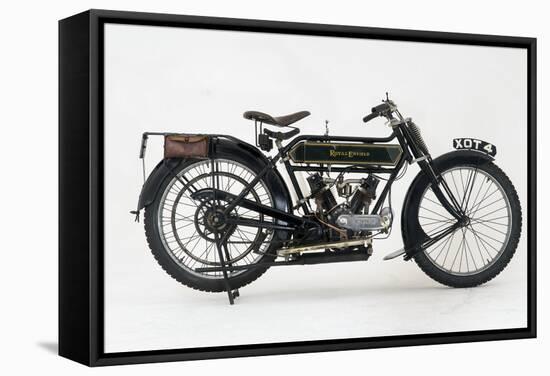 1914 Royal Enfield 3hp motorcycle-null-Framed Stretched Canvas