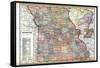 1914, State Map, Missouri, United States-null-Framed Stretched Canvas