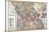 1914, State Map, Missouri, United States-null-Stretched Canvas