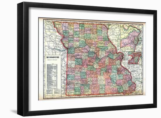 1914, State Map, Missouri, United States-null-Framed Giclee Print