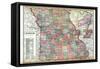 1914, State Map, Missouri, United States-null-Framed Stretched Canvas