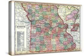 1914, State Map, Missouri, United States-null-Stretched Canvas