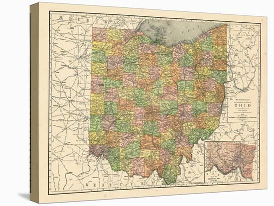 1914, State Map, Ohio, United States-null-Stretched Canvas