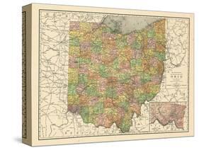 1914, State Map, Ohio, United States-null-Stretched Canvas