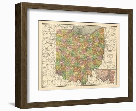 1914, State Map, Ohio, United States-null-Framed Giclee Print