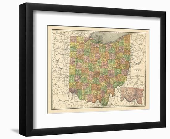 1914, State Map, Ohio, United States-null-Framed Giclee Print