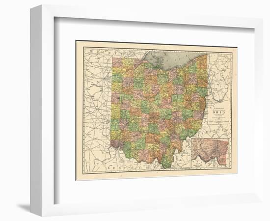 1914, State Map, Ohio, United States-null-Framed Giclee Print