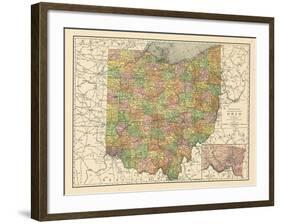 1914, State Map, Ohio, United States-null-Framed Giclee Print