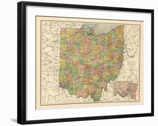 1914, State Map, Ohio, United States-null-Framed Giclee Print