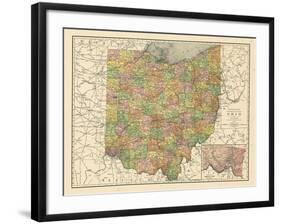 1914, State Map, Ohio, United States-null-Framed Giclee Print