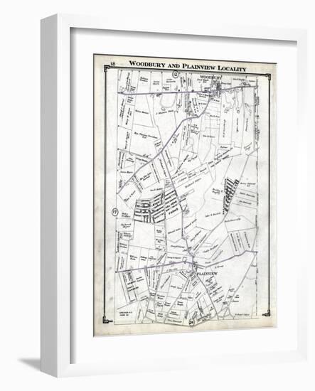 1914, Woodbury and Plainview Locality, New York, United States-null-Framed Giclee Print