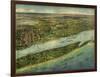 1915 Aerial View of West Palm Beach, North Palm Beach and Lake Worth, Florida-null-Framed Art Print